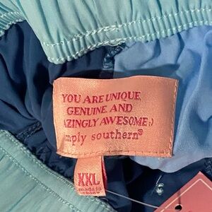 NWT Sleep Shorts Boxers Cotton Baby Blue Lace Trim Simply Southern Gift NEW XXL